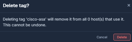 Deleting a tag, with a confirmation dialog