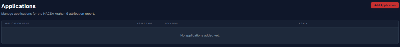 The Applications list